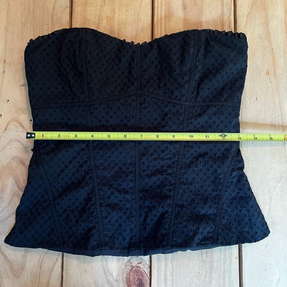WHBM Black Eyelet Bustier Top - Picture 2 of 12